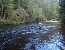 Lukáš Pazderník fishing Otava near Anín