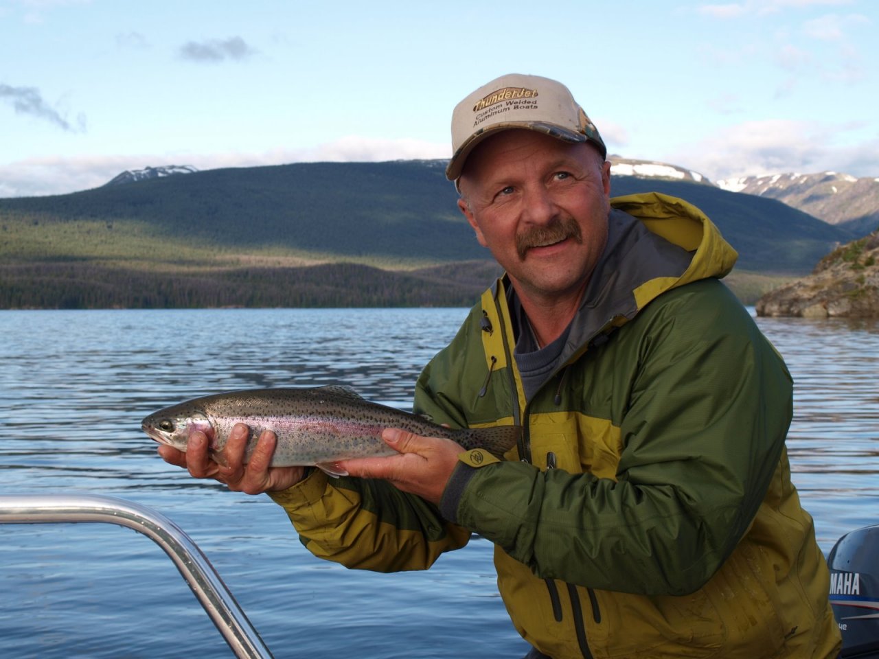 Darrell (Lodge Maneger) with a Fine Eutsuk Lake Rainbow