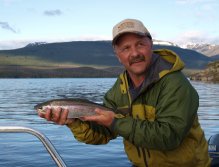 Darrell (Lodge Maneger) with a Fine Eutsuk Lake Rainbow