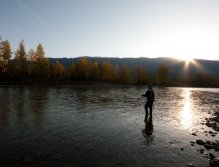 Sun coming over the Rocky Mountains