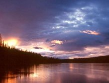 Sunset over Teslin River