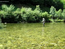 Shallow flats at the Idrijca river