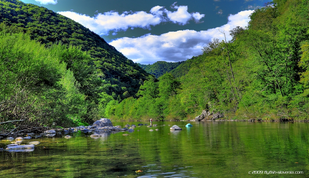 Flyfisherman at the Idrijca river