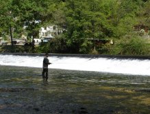 The white water below dams is always worth a cast