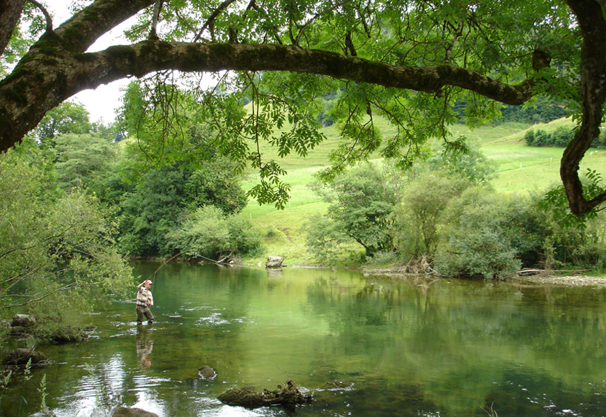 The green Valley of the Doubs- it�s a beautiful place to cast your line