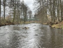 Svatava by the footbridge at the spinning mill in Svatava