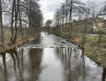 Svatava by the footbridge at the spinning mill in Svatava