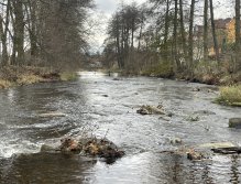 Svatava by the footbridge at the spinning mill in Svatava