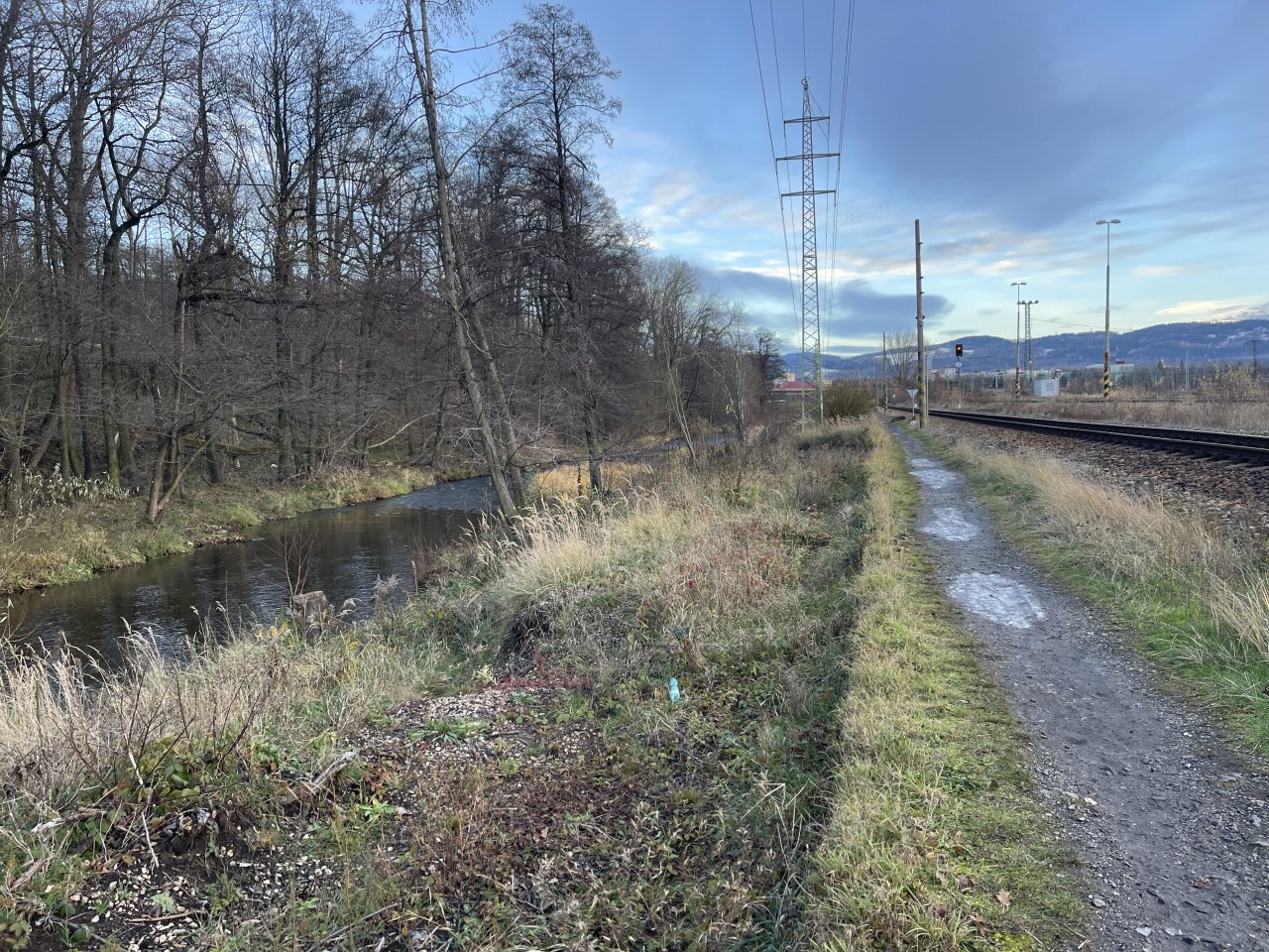 Svatava under the sewage treatment plant in Svatava