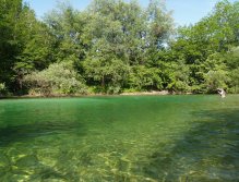 Fishing above the deep pool