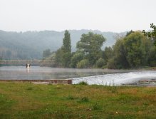 Berounka - the weir in Zadní Třebaň