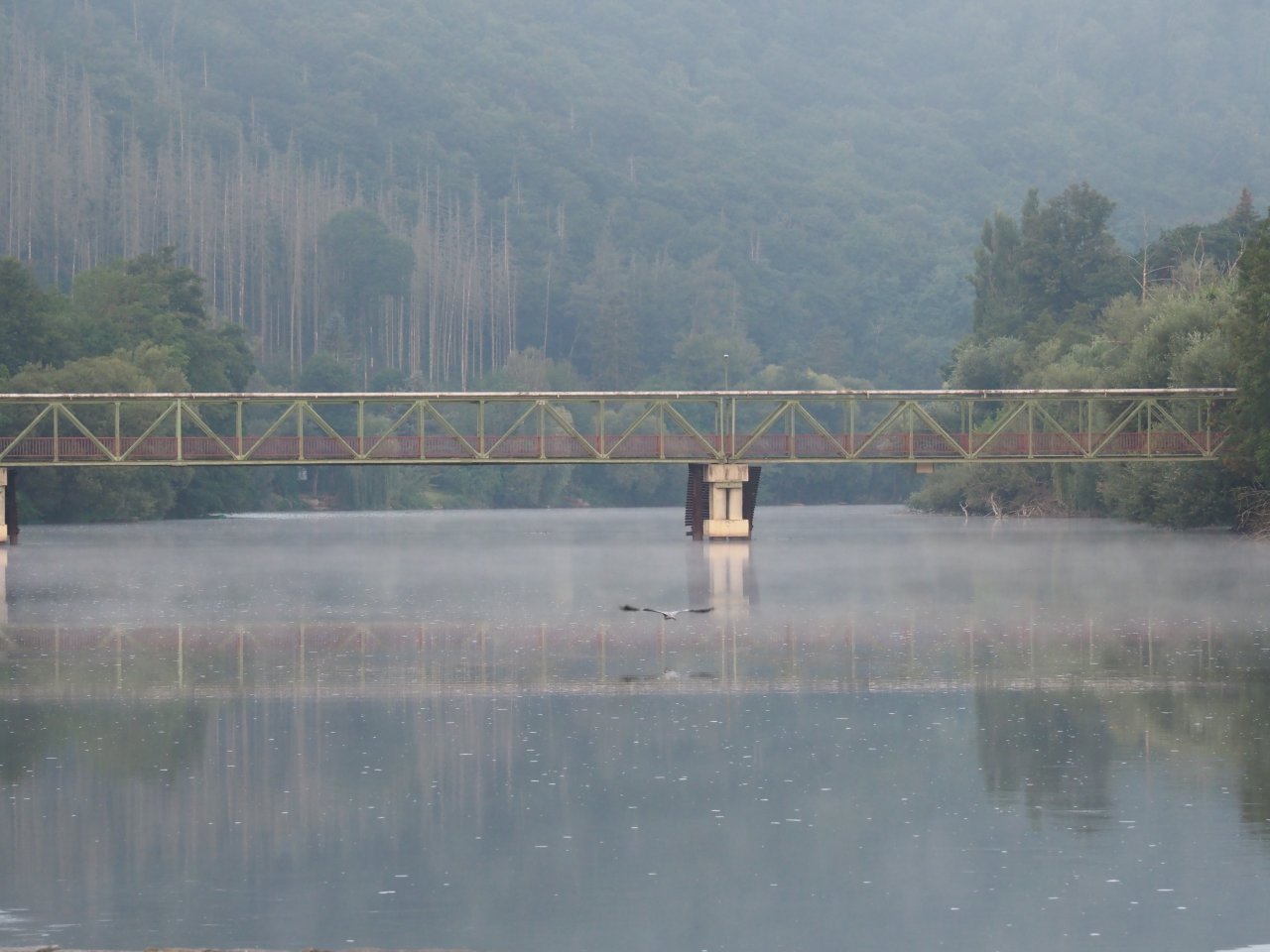 Berounka - the weir in Zadn� T�eba�