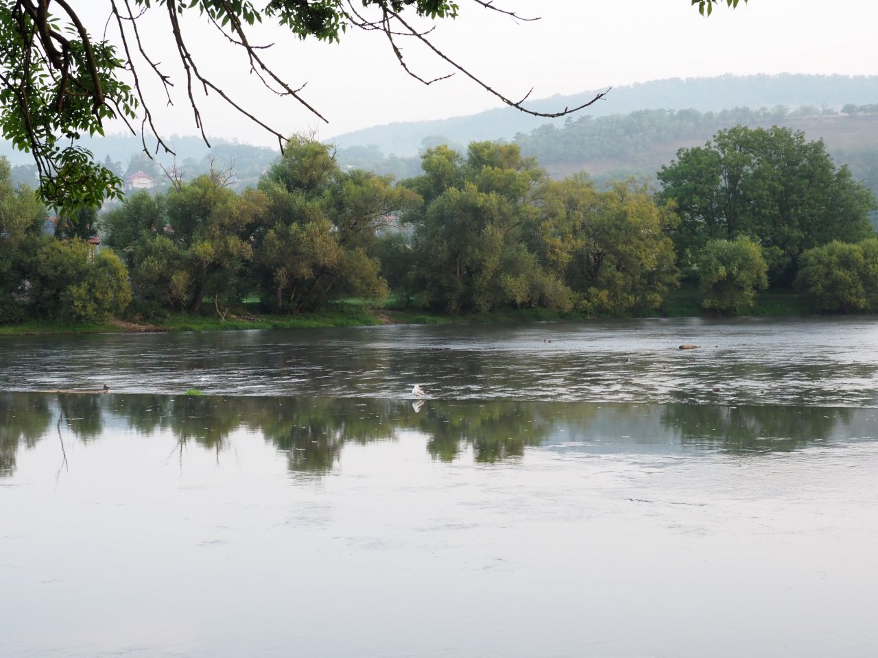 Berounka - the weir in Zadn� T�eba�