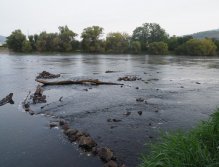 Berounka - the weir in Zadní Třebaň