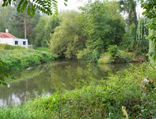 Berounka - the weir in Zadní Třebaň