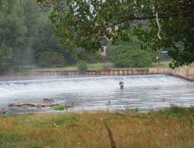 Berounka - the weir in Zadní Třebaň
