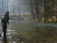 Unanympher in action on a grayling mountain stream.