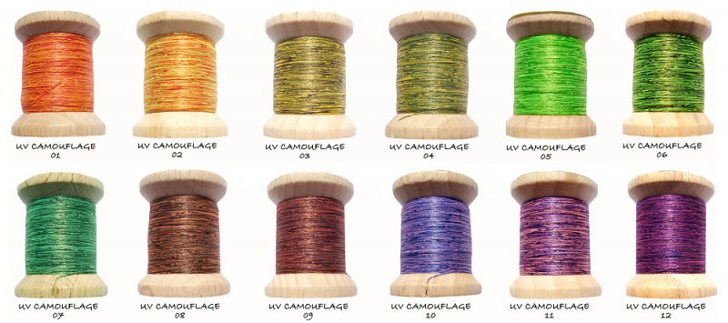 Tying Threads Set Tommi-Fly UV Camouflage 12 Colors | CzechNymph.com