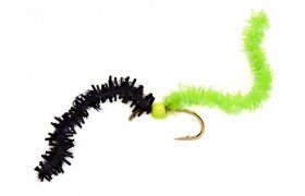 2 Tone Chewing Gum Worm Black & Chartreuse 2 Tone Chewing Gum Worm Black & Chartreuse, Size 10
