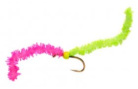 2 Tone Chewing Gum Worm Pink & Chartreuse 2 Tone Chewing Gum Worm Pink & Chartreuse, Size 10