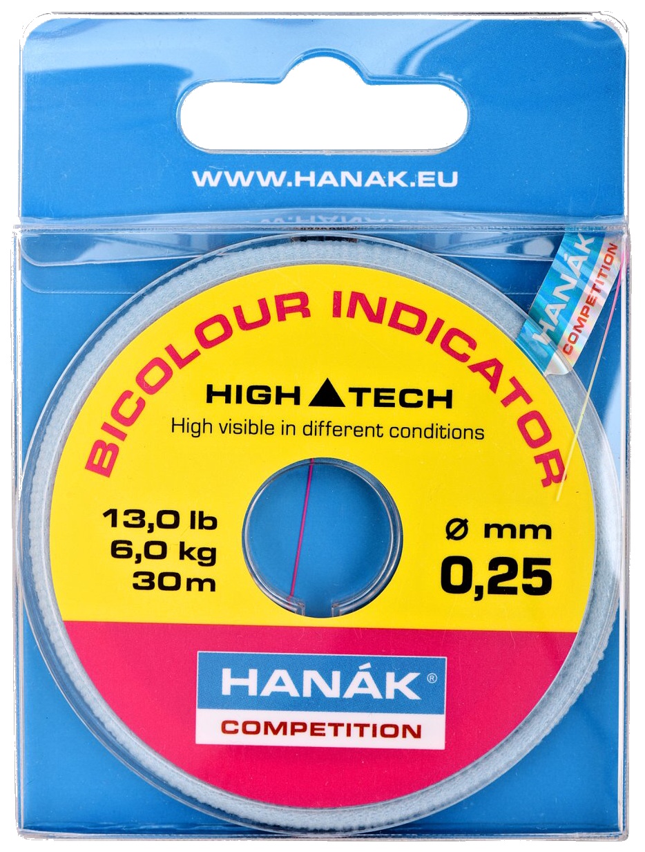 0,25mm,Strike indicator Hanak Competition BiColour Indicator Line 30m 0,18mm 