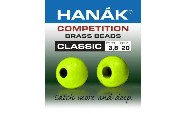 Brass Beads Hanak Competition CLASSIC Fluo Chartreuse Brass Beads Hanak Competition CLASSIC Fluo Chartreuse 2,0 mm, 20 pcs