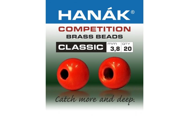 Brass Beads Hanak Competition CLASSIC Fluo Red Brass Beads Hanak Competition CLASSIC Fluo Red 2,0 mm, 20 pcs