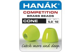 Brass Cone Heads Hank Competition CONE Chartreuse Brass Cone Heads Hank Competition CONE Chartreuse 5,0 mm, 10 pcs