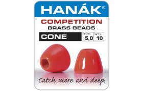 Brass Cone Heads Hank Competition CONE Fluo Red Brass Cone Heads Hank Competition CONE Fluo Red 5,0 mm, 10 pcs
