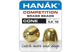 Brass Cone Heads Hank Competition CONE Gold Brass Cone Heads Hank Competition CONE Gold 5,0 mm, 10 pcs