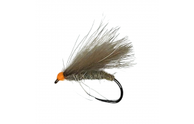 CDC Caddis Orange Head Natural Grey B/L CDC Caddis Orange Head Natural Grey B/L, Size 14
