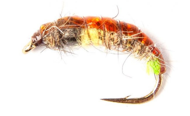 Czech Mate Hare's Ear & Amber Tungsten Bead Czech Mate Hare's Ear & Amber Tungsten Bead, Size 10