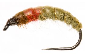 Czech Nymph Original Red Heart Green Olive Czech Nymph Original Red Heart Green Olive, Size 10