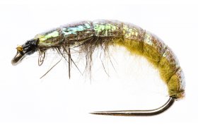 Czech Nymph Slim Pearl Flashback Olive Czech Nymph Slim Pearl Flashback Olive, Size 10