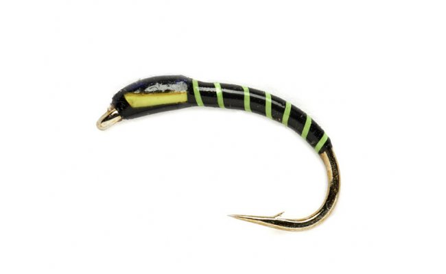 Fluorescent Green Ribbed Black Buzzer Fluorescent Green Ribbed Black Buzzer, Size 10