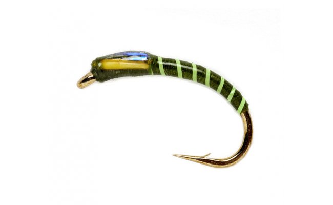 Fluorescent Green Ribbed Olive Buzzer Fluorescent Green Ribbed Olive Buzzer, Size 8