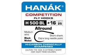 Fly Tying Hook Hanak Competition Allround (H500BL) Fly Tying Hook Hanak Competition Allround Black Nickel No 10, 25 pcs (H500BL)