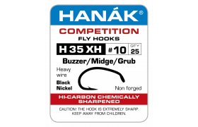 Fly Tying Hook Hanak Competition Buzzer/Midge/Grub (H35XH) Fly Tying Hook Hanak Competition Buzzer/Midge/Grub Bronze No 8, 25 pcs (H35XH)