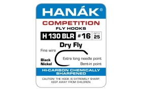 Fly Tying Hook Hanak Competition Dry Fly Bent-in Point (H130BLR) Fly Tying Hook Hanak Competition Dry Fly Bent-in Point Black Nickel No 10, 25 pcs (H130BLR)