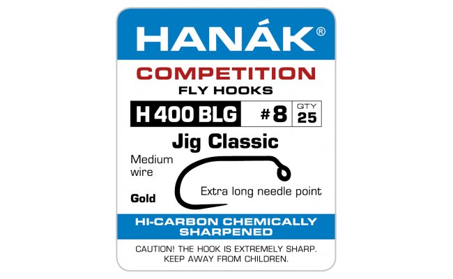 Fly Tying Hook Hanak Competition Jig Classic Gold (H400 BL) Fly Tying Hook Hanak Competition Jig Classic Gold No 10, 25 pcs (H400BL)