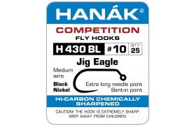 Fly Tying Hook Hank Competition Jig Eagle (H430BL) Fly Tying Hook Hank Competition Jig Eagle Black No 8, 25 pcs (H430BL)