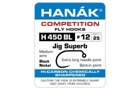 Fly Tying Hook Hanak Competition Jig ... Fly Tying Hook Hanak Competition Jig Superb Black No 10, 25 pcs (H450BL)