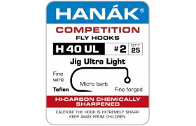 Fly Tying Hook Hanak Competition Jig Ultra Light (H40UL) Fly Tying Hook Hanak Competition Jig Ultra Light No 2, 25 pcs (H40UL)