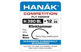 Fly Tying Hook Hanak Competition Klinkhammer (H390BL) Fly Tying Hook Hanak Competition Klinkhammer Black Nickel No 12, 25 pcs (H390BL)