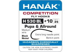 Fly Tying Hook Hanak Competition Pupa & Allround (H530BL) Fly Tying Hook Hanak Competition Pupa & Allround No 8, 25 pcs (H530BL)