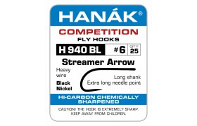 Fly Tying Hook Hanak Competition Streamer Arrow (H940BL) Fly Tying Hook Hanak Competition Streamer Arrow No 6, 25 pcs (H940BL)