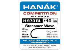 Fly Tying Hook Hanak Competition Streame ... Fly Tying Hook Hanak Competition Streamer Extra Black Nickel No 6, 25 pcs (H970BL)