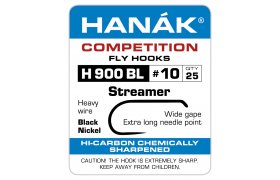 Fly Tying Hook Hanak Competition Streame ... Fly Tying Hook Hanak Competition Streamer Black Nickel No 6, 25 pcs (H900BL)