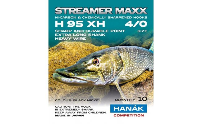 Fly Tying Hook Hanak Competition Streamer Maxx (H95XH) Fly Tying Hook Hanak Competition Streamer Maxx No 1, 20 pcs (H95XH)