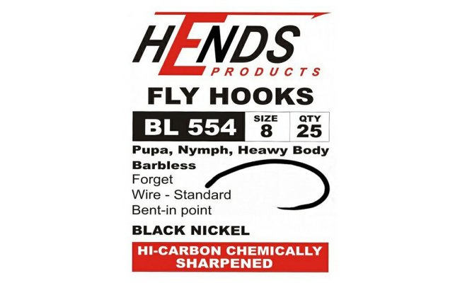 Fly Tying Hook Hends Pupa Shrimp Nymph (BL554) Fly Tying Hook Hends Pupa Shrimp Nymph (BL554) No 8 25 pcs